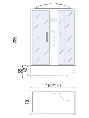 Душевая кабина River Sena 170/70/55 MT