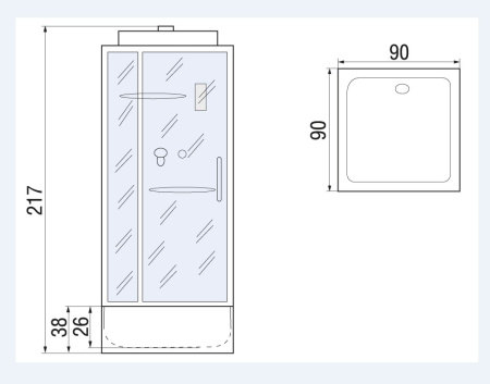 Душевая кабина River Tana 90/38