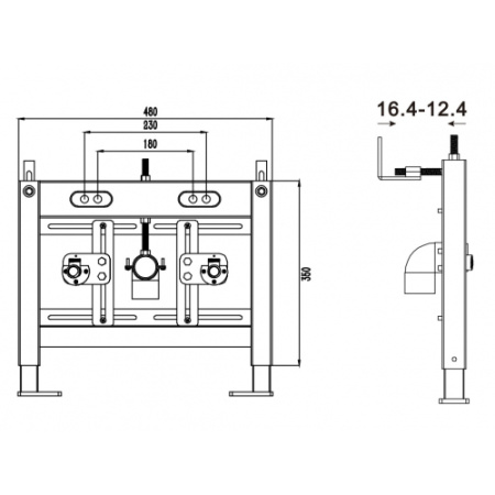 Инсталляция WELTWASSER WW BAMBERG 480 BD для подвесного биде.