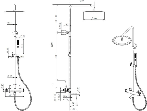Душевая стойка Allen Brau Priority 5.31T10-00 хром