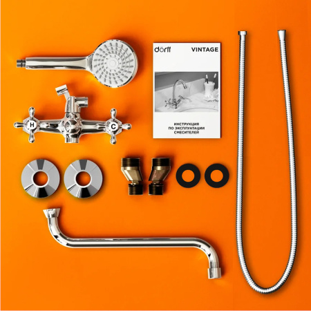 Смеситель для ванны Dorff Vintage D6095000 универсальный Хром
