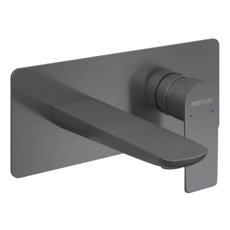 Смеситель Berges VENTAS S скрытого монтажа, совместный, оружейная сталь