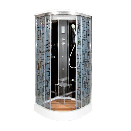 Душевая кабина DTO BM 1590 GM+EL BLACK 90x90 с гидромассажем и электрикой