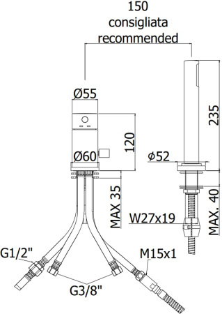 Смеситель Paffoni Light LIG048CR