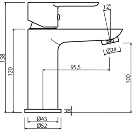 Смеситель для раковины Damixa Origin Elegance 840210000 Хром Белый