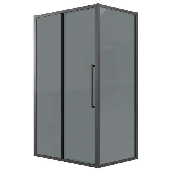 Душевая боковая стенка Grossman Cosmo 200.K33.02.100.21.10 (100х195) черный матовый,стекло тонированное, 1 место