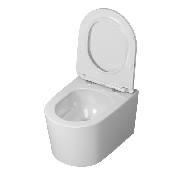 Унитаз Grossman GR-4499SQ (520х360х365) безободковый,смыв торнадо,белый с тонкой крышкой,микролифт,1 место