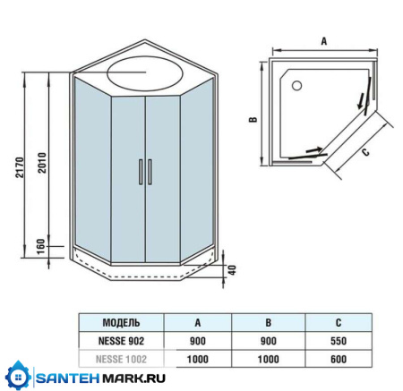 Душевая кабина WeltWasser WW500 Nesse 1002 Душевая кабина WeltWasser WW500 Nesse 1002