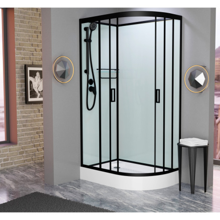 Душевая кабина Frank F418L Black 100x80 без крыши Душевая кабина Frank F418L Black 100x80 без крыши
