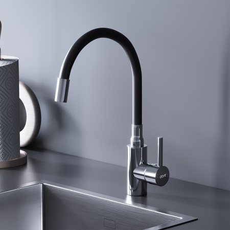 Смеситель для кухонной мойки Dorff Logic D3007622 Хром Черный