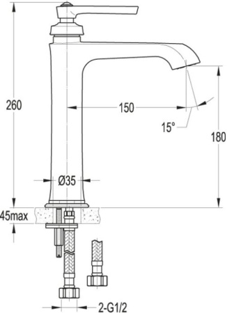Смеситель для раковины Cezares Liberty LIBERTY-F-LC-01-W0