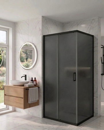 Душевой уголок MaybahGlass MGY-2365-6 (раздвижная+глухая) 1150*850*1950 Стекло 6 мм Графит матовый
