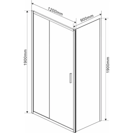 Душевая боковая стенка Vincea Garda (VSG-1G900CGB) 90x190 см, профиль черный/стекло тонированное