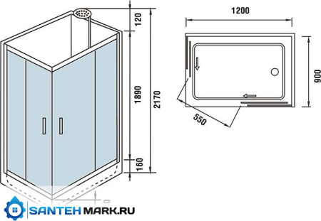 Душевая кабина WeltWasser WW500 Laine 1201