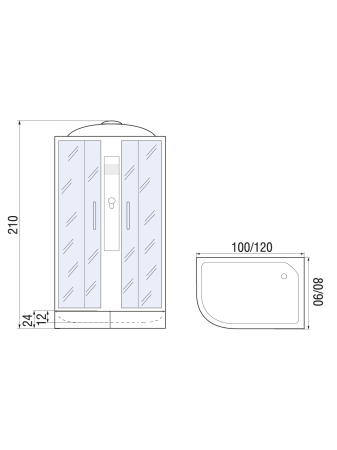 Душевая кабина River Desna 120/90/24 MT R