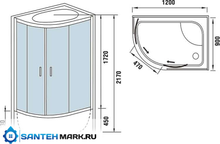 Душевая кабина WeltWasser WW500 Halle 1204 R