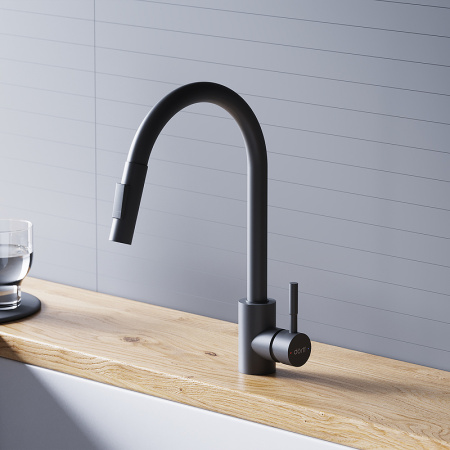 Смеситель для кухонной мойки Dorff Logic D3007522 Черный