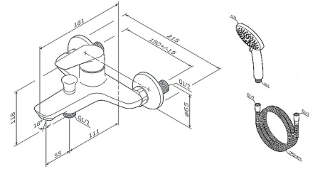 Смеситель для ванны AM.PM Joy F85E15000 Хром