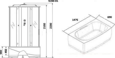 Душевая кабина Niagara Ultra NG-5150-01 150x70 Душевая кабина Niagara Ultra NG-5150-01 150x70