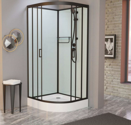 Душевая кабина Frank F400 Black 100x100 без крыши