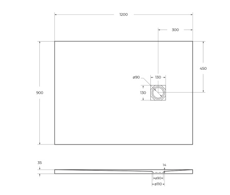 Поддон для душа BelBagno UNO TRAY-MR-UNO-AH-120/90-35-W-CR