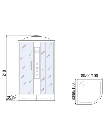 Душевая кабина River Dunay 100/24 MT