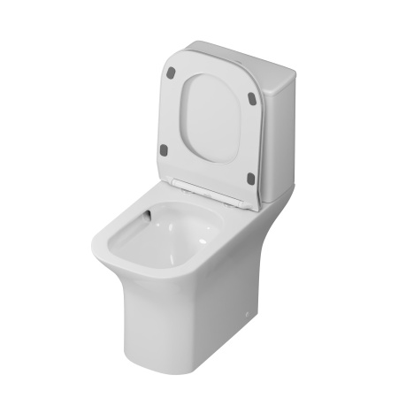 Унитаз Grossman Classic GR-4464SQ (640х350х800) безободковый,белый с тонкой крышкой,микролифт,смыв торнадо,2 места