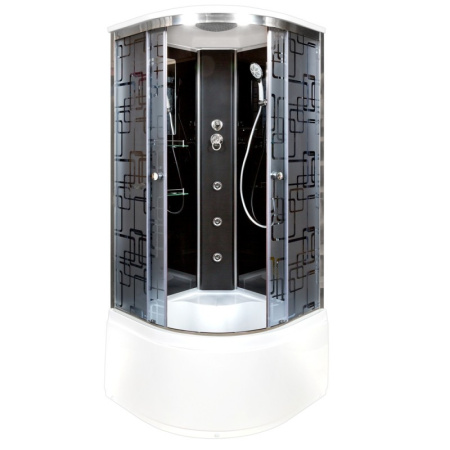 Душевая кабина DTO BM 4510 GM BLACK 100x100 с гидромассажем