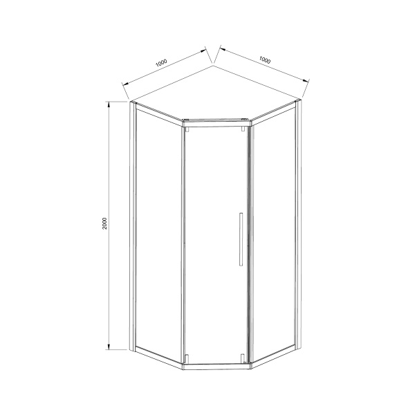 Душевой уголок Vincea Show VSP1-4SH100CL, 1000*1000, хром, стекло прозрачное