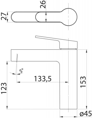 Смеситель для раковины BelBagno Delta DEL-LVM-IN