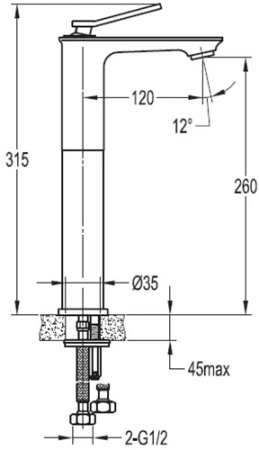 Смеситель для раковины Cezares City CITY-F-LC-01-W0
