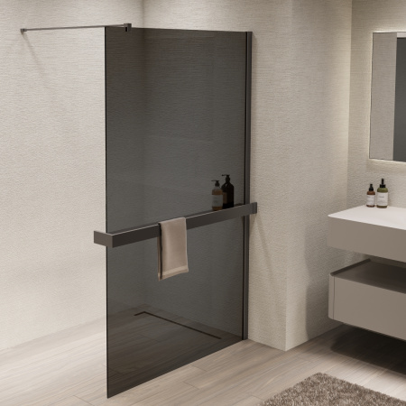 Душевая перегородка Vincea Walk-In VSW-1HR120CGGM, 1200*2000, вороненая сталь, стекло тонированное