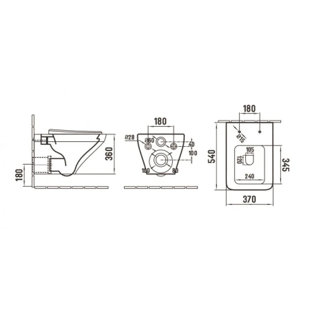 Комплект Weltwasser 10000011680 подвесной унитаз Hofbach 041 GL-WT + инсталляция Marberg 410 + кнопка MAR SE MT-BL