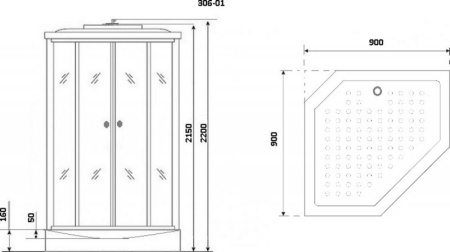 Душевая кабина Niagara Ultra NG-306-01 90x90 белый профиль