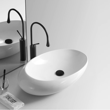 Смеситель Boch Mann TROPFEN B XL для раковины, черный, высокий BM9634